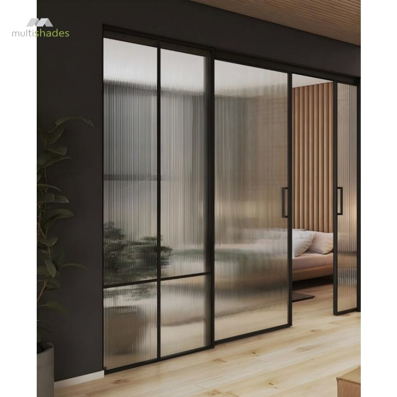 Multishades Premium Aluminum Profile Glass Sliding Door Minimalism Interior Pocket Door Concise Style Sliding Door