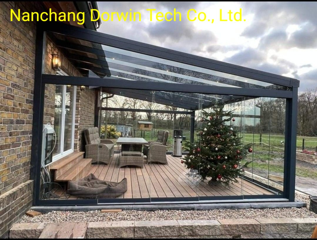 Four Season Wall Mounted Backyard Aluminum Glass Enclosures House Sunroom Extension Conservatory