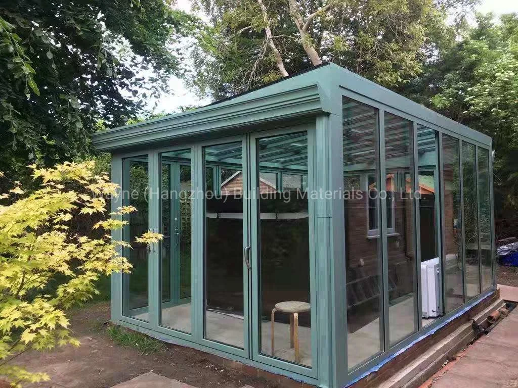 Four Seasons Aluminium Glass Conservatory with Double Glazed Lowe Glass and Thermal Beak Aluminium Frame and Electric Skylight Roof Window From China Factory