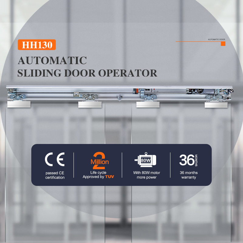 150kg Hh130 Automatic Sliding Doors Commercial Frameless Motor Automatic Sensor Glass Sliding Doors with Accessories Optional