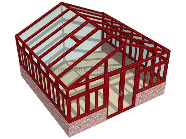 Wood Texture Aluminium Glass Conservatory for House Villa with Customized Design and Color From 15 Years China Professional Factory with Good Price and Quality