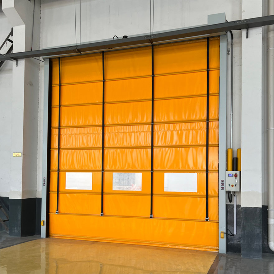 Industrial High Speed Stacking Garage Door with Wind-Resistant Rib Strap Lift