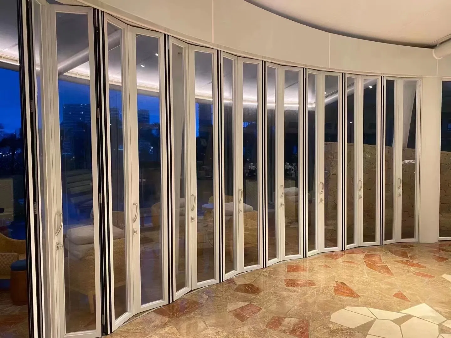 Factory Customization Exterior Bi Folding Door Patio Aluminum Folding Glass Door