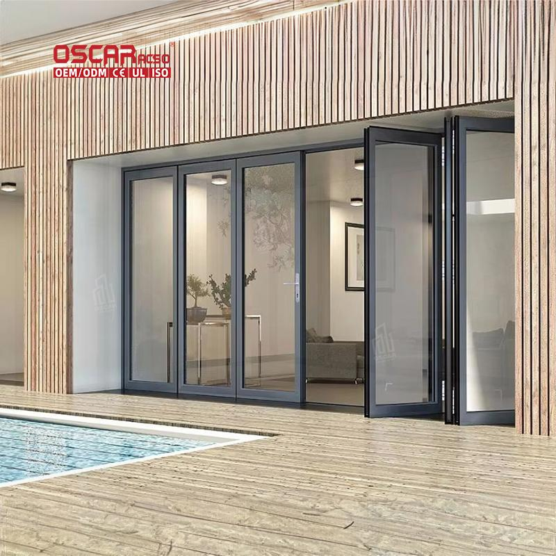 Barrierfree Plisse Aluminum Mosquito Pleat Slide Mesh Doors Retractable Screen Door Smooth Quiet Office Home Garden Door