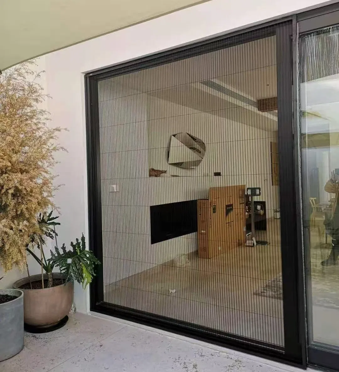 Plisse Mosquito Net Folding Screen Door Retractable Sliding Door