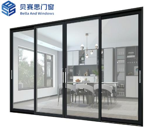 Thermal Break Lift Slide Doors Fire Rated Double Patio Doors Sliding Glass Retractable Aluminum Sliding Door with Screen