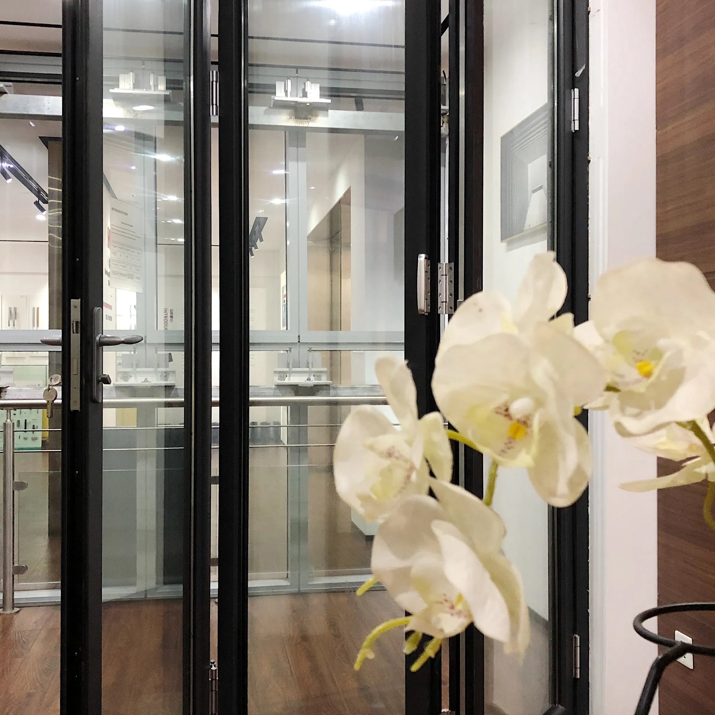 Interior/Exterio Bifold Doors Modern Designs Aluminum Alloy Double Tempered Glass Bi Folding Door Patio