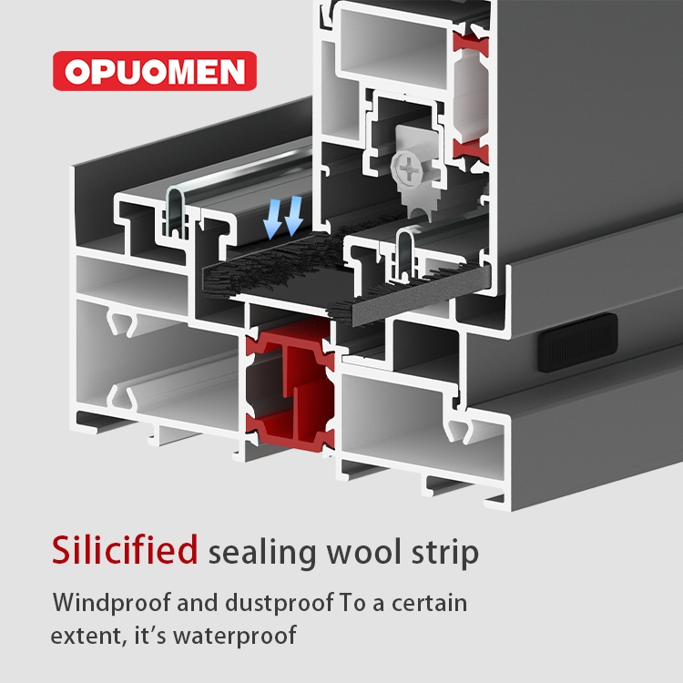 Luxury Heavy Duty Slim Frame Panoramic Large Glass Sliding Glass Aluminium Door