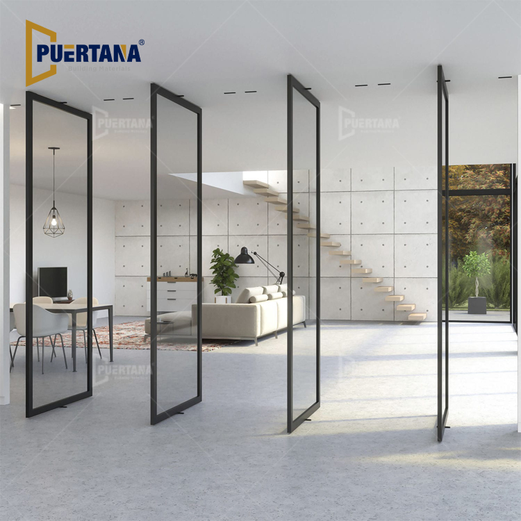 Interior Master Line Multi Panel Pivot Glass Revolving Door Aluminium Internal Aluminum Center Glass Pivot Doors
