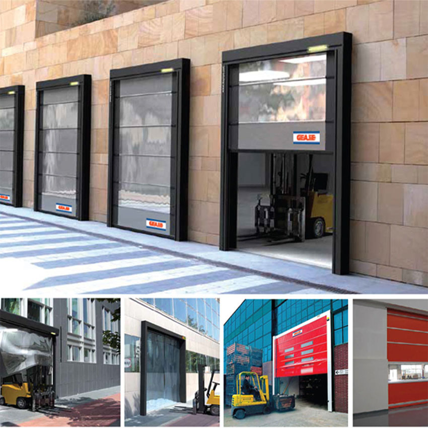 Industrial High Speed Stacking Garage Door with Wind-Resistant Rib Strap Lift