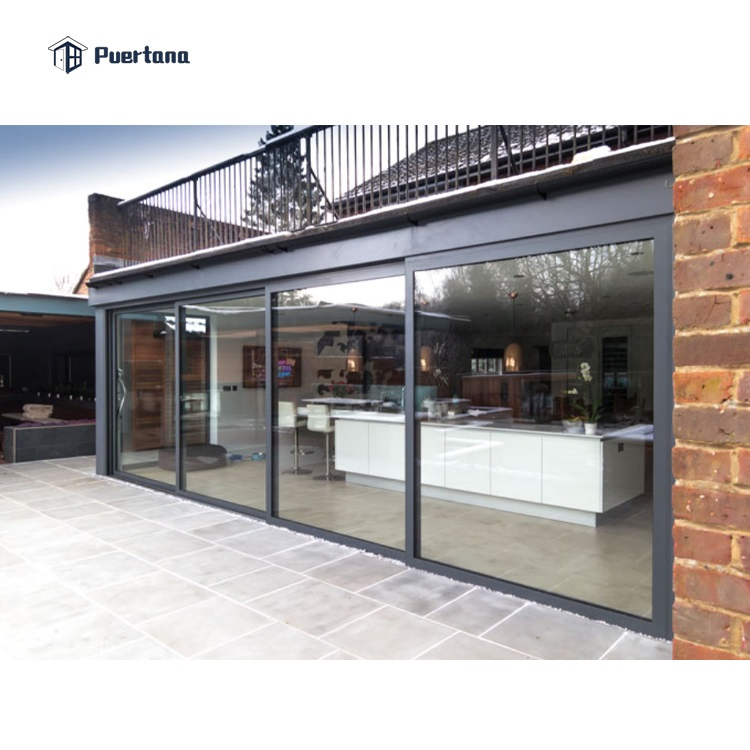 Exterior Aluminum Balcony Luxury Aluminium Multi Sliding Stacking Patio Door System