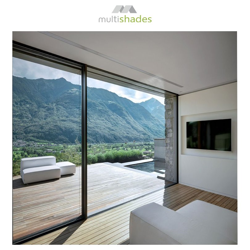Ultra Slim Frame Panoramic Sliding Door with Low E Electric Technology