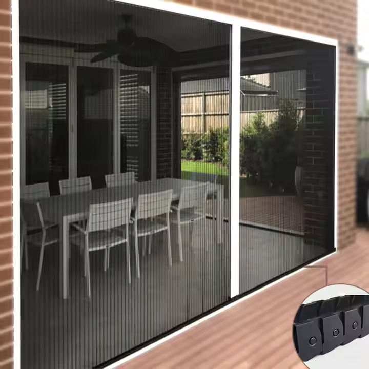 Pleated Insect Screen for Retractable Windows Doors Pleated Mesh Mosquito Net Trackless Door Screen