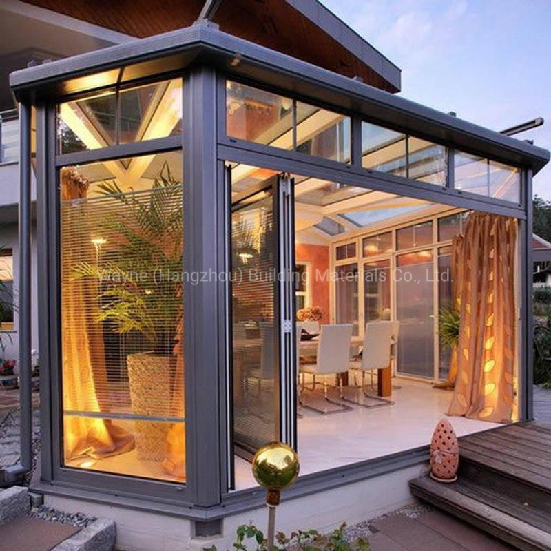 Four Seasons Aluminium Glass Conservatory with Double Glazed Lowe Glass and Thermal Beak Aluminium Frame and Electric Skylight Roof Window From China Factory