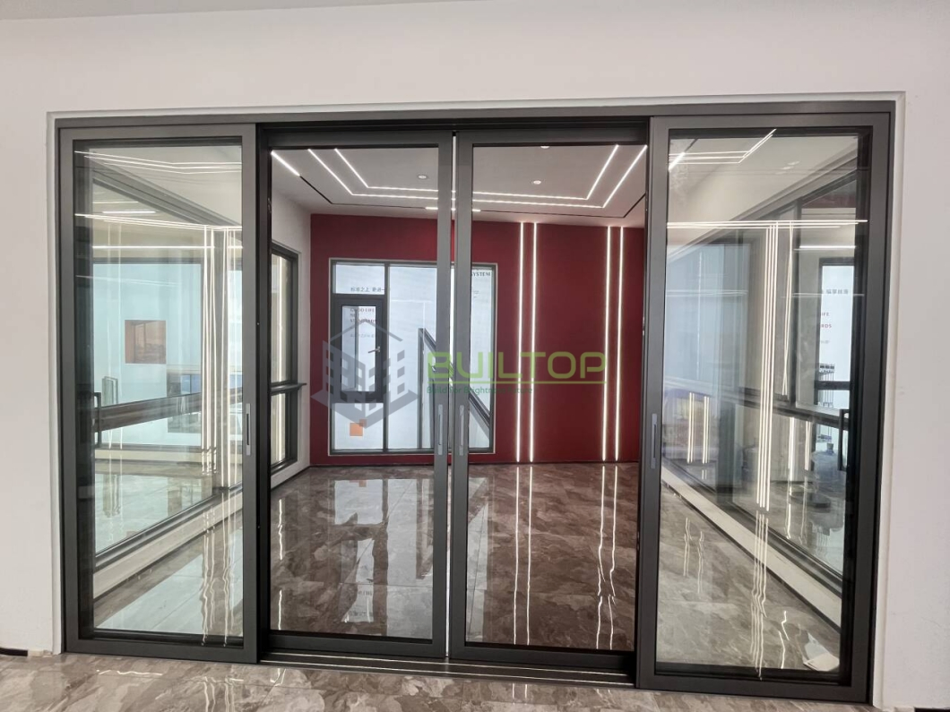 Elegant Frameless Panoramic Sliding Glass Door with Slim Aluminum Frame