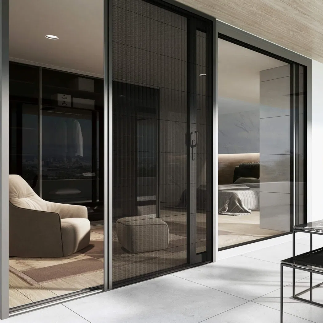 Plisse Mosquito Net Folding Screen Door Retractable Sliding Door