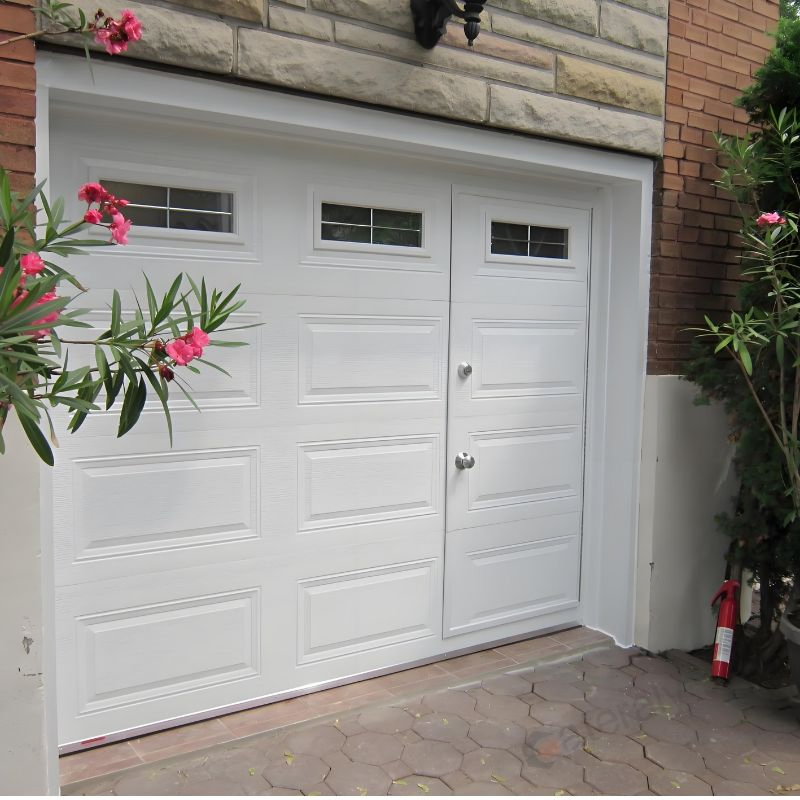 Factory Wholesale Automatic Garage Door Classical Modern Bridgeport with Motor with Pedestrian Door Sectional Overhead Garage Door Residential Garage Door