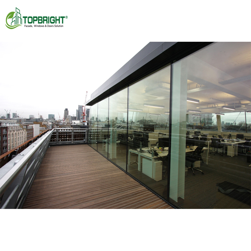 Modern Panoramic Slim Frames Glass Multi-Slide Doors Anti-Theft Black Sliding Doors Exterior