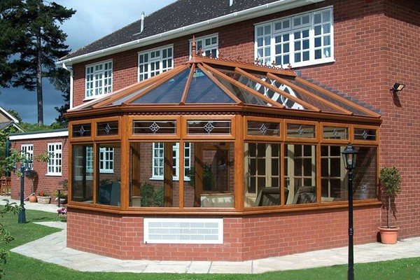 Four Seasons Aluminium Glass Conservatory with Double Glazed Lowe Glass and Thermal Beak Aluminium Frame and Electric Skylight Roof Window From China Factory