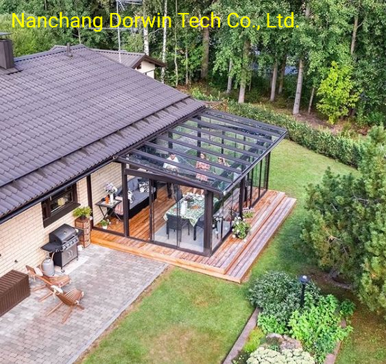 Four Season Wall Mounted Backyard Aluminum Glass Enclosures House Sunroom Extension Conservatory