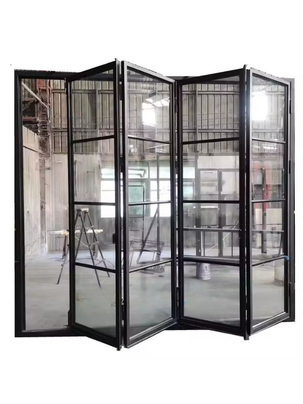 Light Weight Steel Metal Bifold Folding Stacking Door with Multi-Panel System on One Side