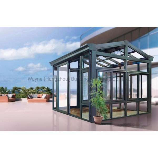 Wood Texture Aluminium Glass Conservatory for House Villa with Customized Design and Color From 15 Years China Professional Factory with Good Price and Quality