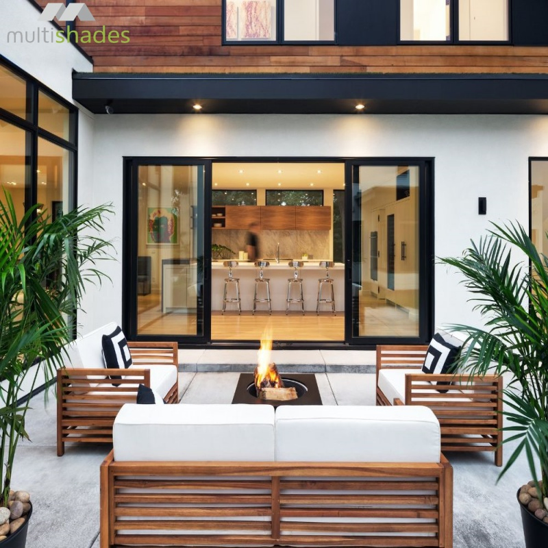 Multishades Premium Aluminium Sliding Door Featuring Smart Opening System Innovative Glass Door with Temepered Glass and Thermal Break Automatic Sliding Door