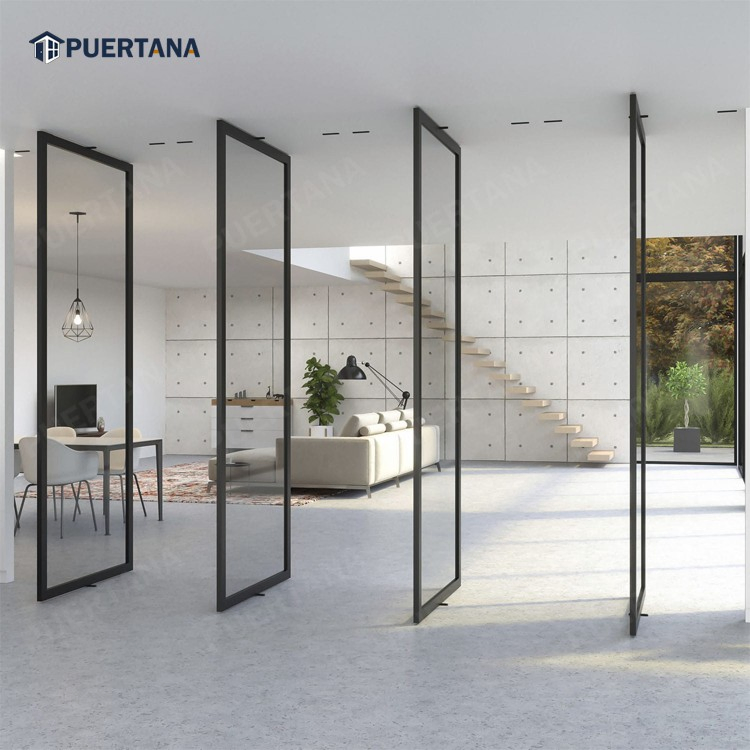 Interior Master Line Multi Panel Pivot Glass Revolving Door Aluminium Internal Aluminum Center Glass Pivot Doors