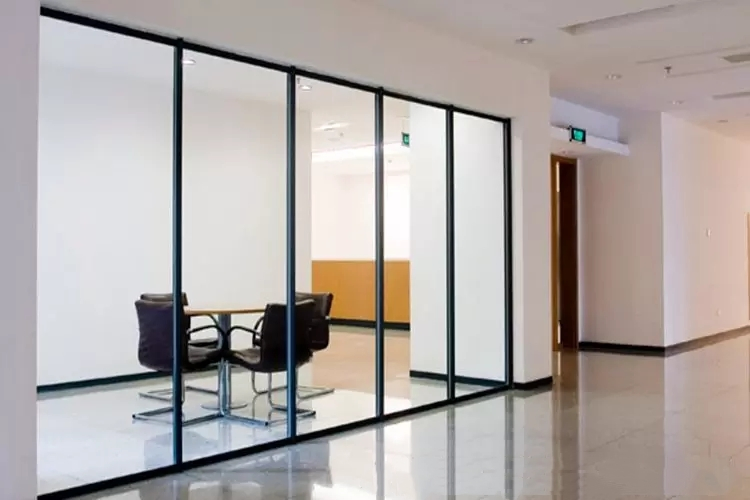 Commercial Office Room Aluminum Frame Smart Glass Partition Doors