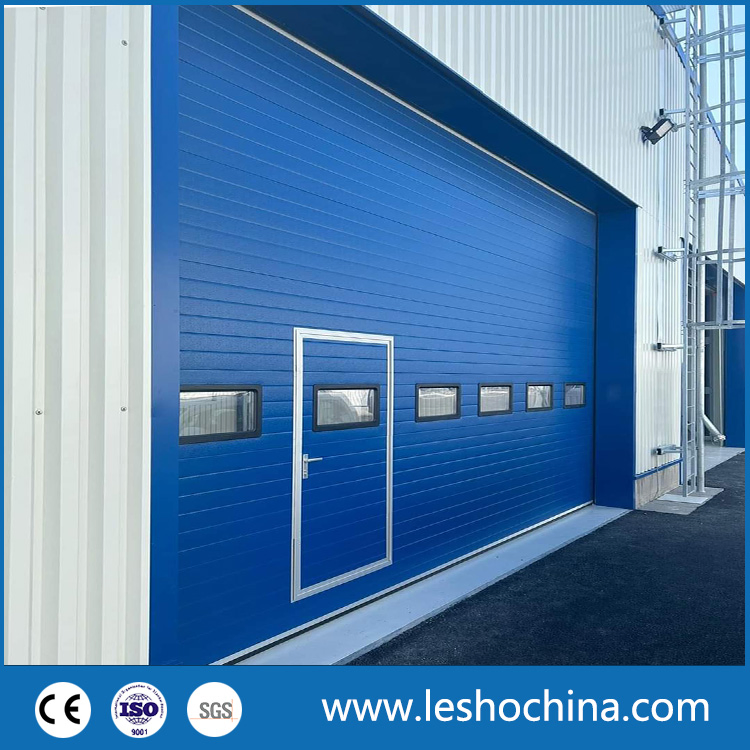 Industrial Automatic Motorized Electrical Sectional Vertical Insulated PU Sliding up Overhead Lifting Rolling up Dock Garage Door for Warehouse Loading Area Bay