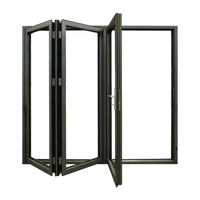 Custom Large Sliding Accordion Aluminum Tempered Glass Bi Folding Patio Doors