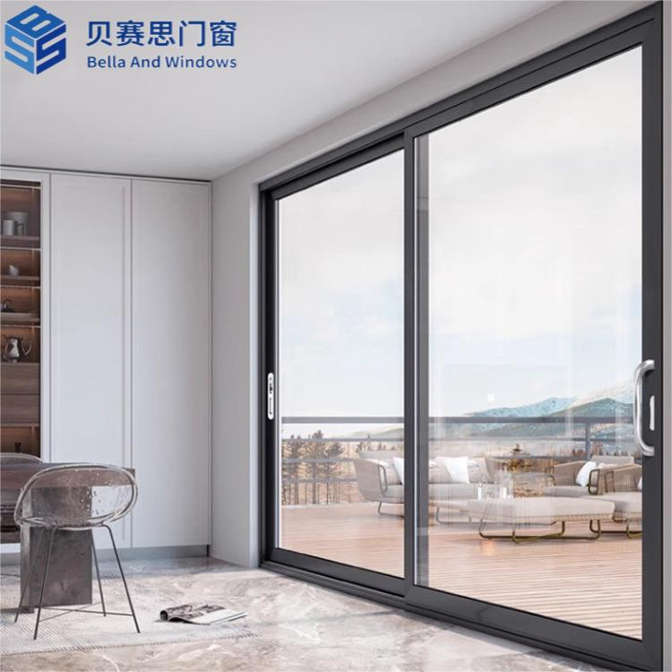 Thermal Break Lift Slide Doors Fire Rated Double Patio Doors Sliding Glass Retractable Aluminum Sliding Door with Screen