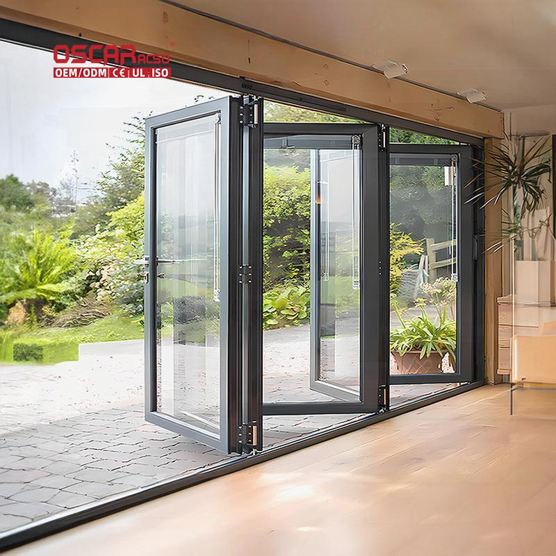 and Retractable Screen for Space Division and Safety Folding Door