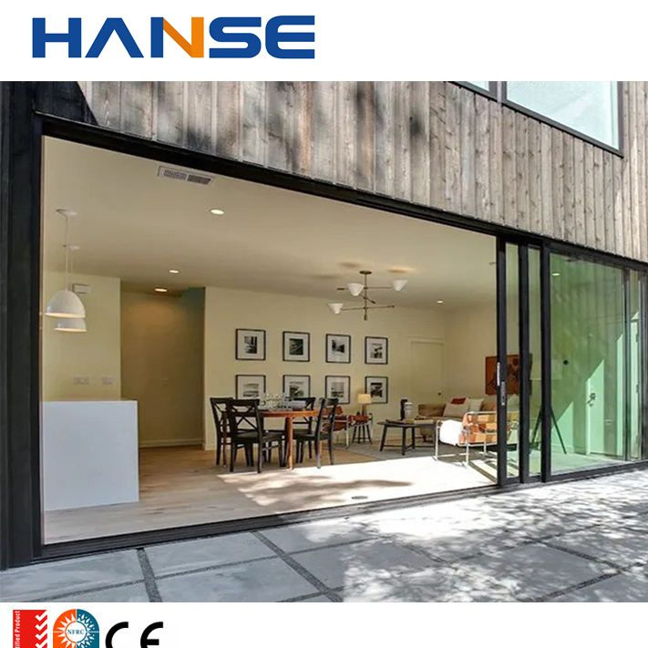 Exterior Conceal Stacking Sliding Patio Door Large Double Tempered Aluminum Door Profile Hidden Glass Pocket Slide Doors Inside