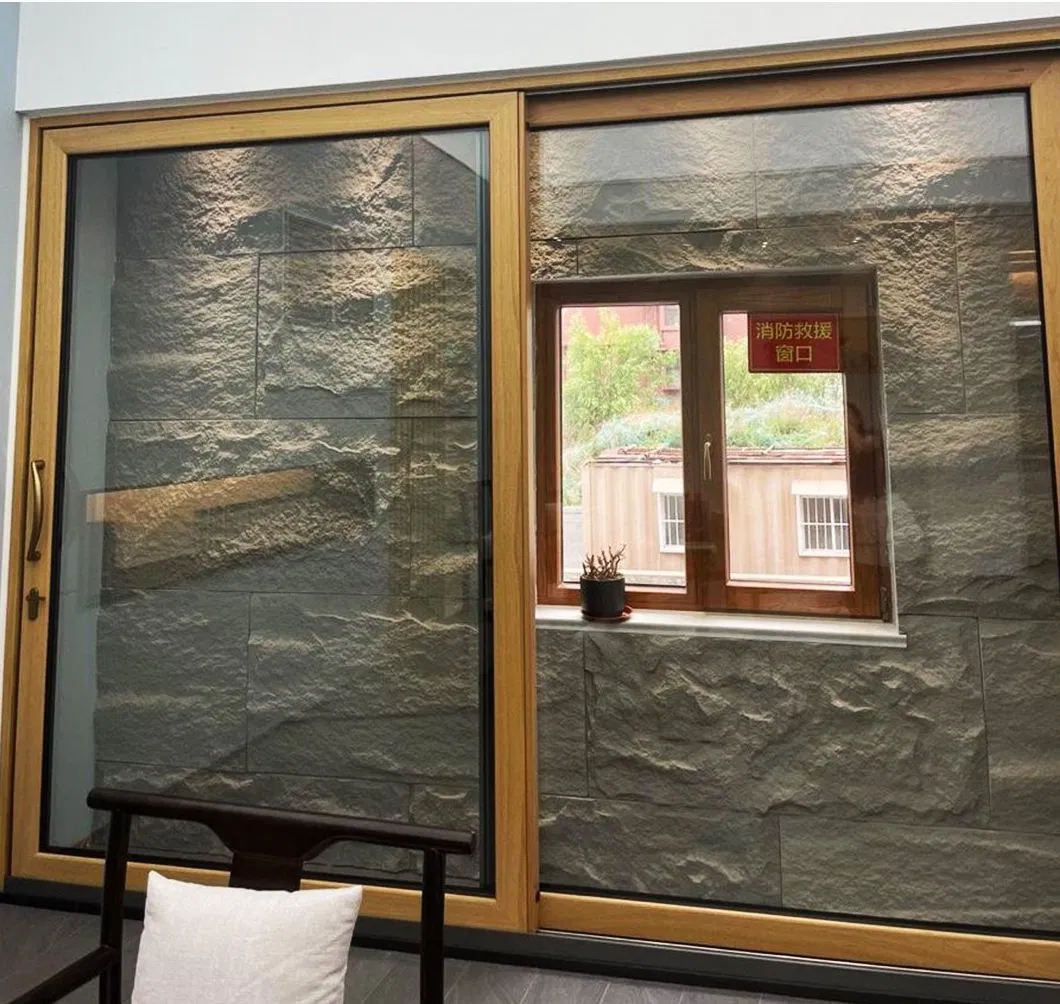 Multi-Chamber Design Pocket Sliding Door Timber-Aluminum Sliding Door for Hotel Patio