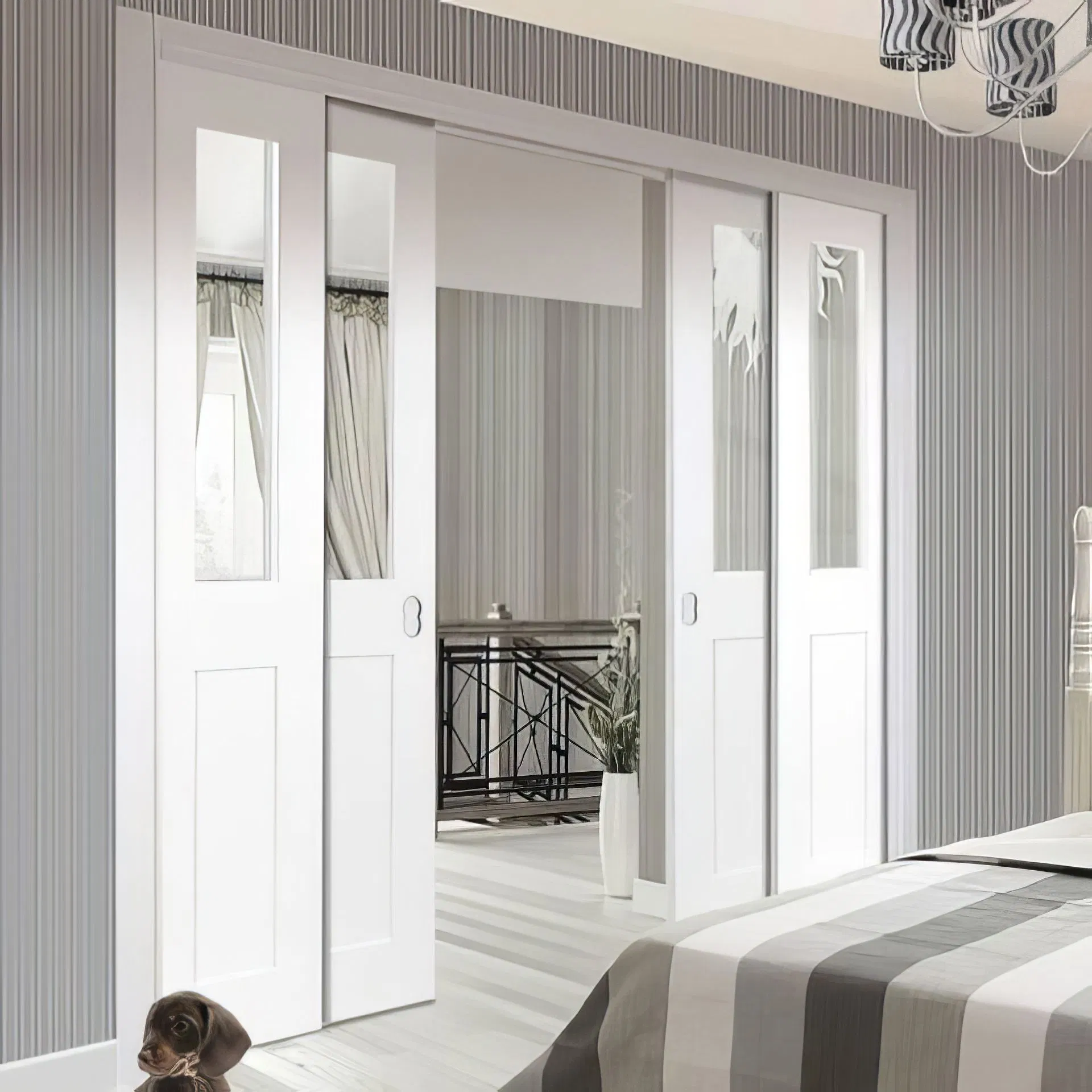 Exterior Concealed Stacking Multi-Sliding Pocket Door PVC Sliding Patio Door Concealed in Wall Glass