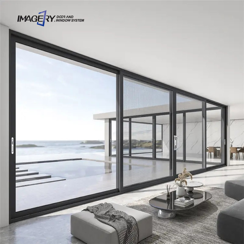 Side Opening Aluminum Alloy Non-Thermal Break Metal Interior Aluminium Sliding Door New