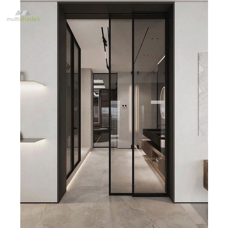 Multishades Premium Aluminum Profile Glass Sliding Door Minimalism Interior Pocket Door Concise Style Sliding Door