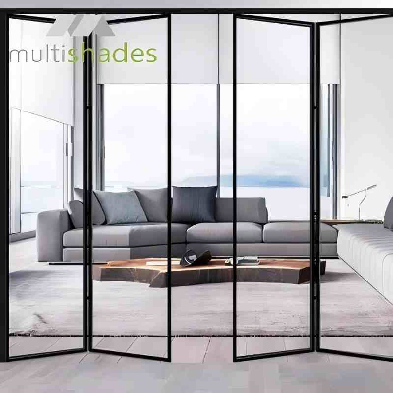 Multishades Stylish Weather Resistant Soundproof Thermal Insulation Patio Bi-Folding American Style Steel Security Interior Door