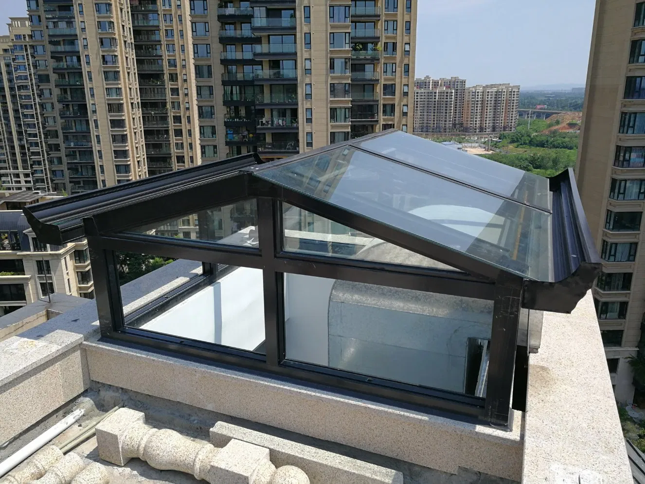 Energy Efficient Aluminum Conservatory with Tempered Glass Roof for Living Space