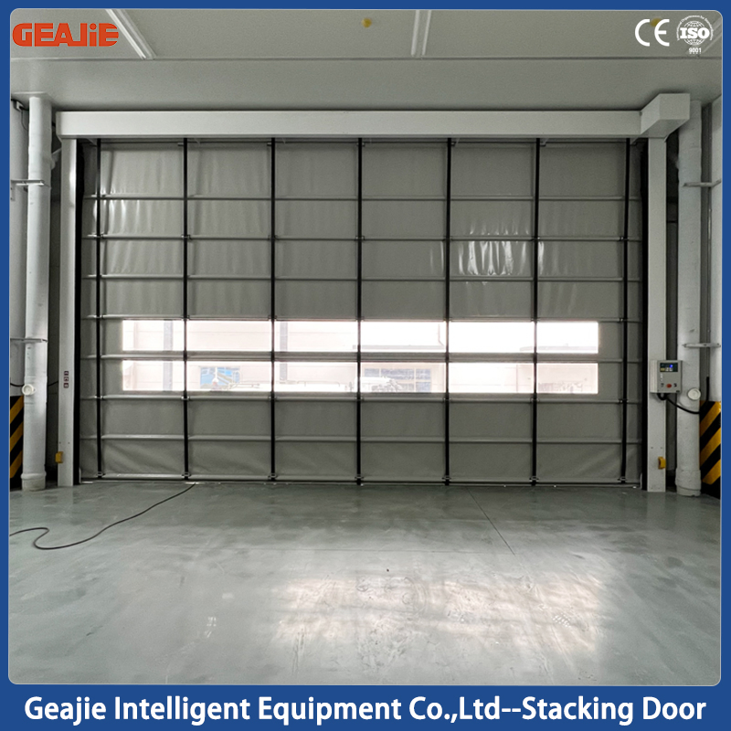 Automatic Industrial High Speed Roll up Sliding Stacking PVC Stacked Fast Door