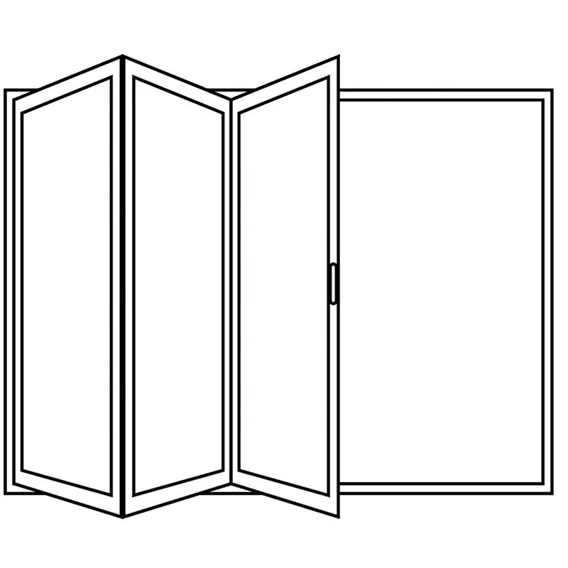 Glazed Door Exterior Conceal Stacking Sliding Aluminum Folding Door