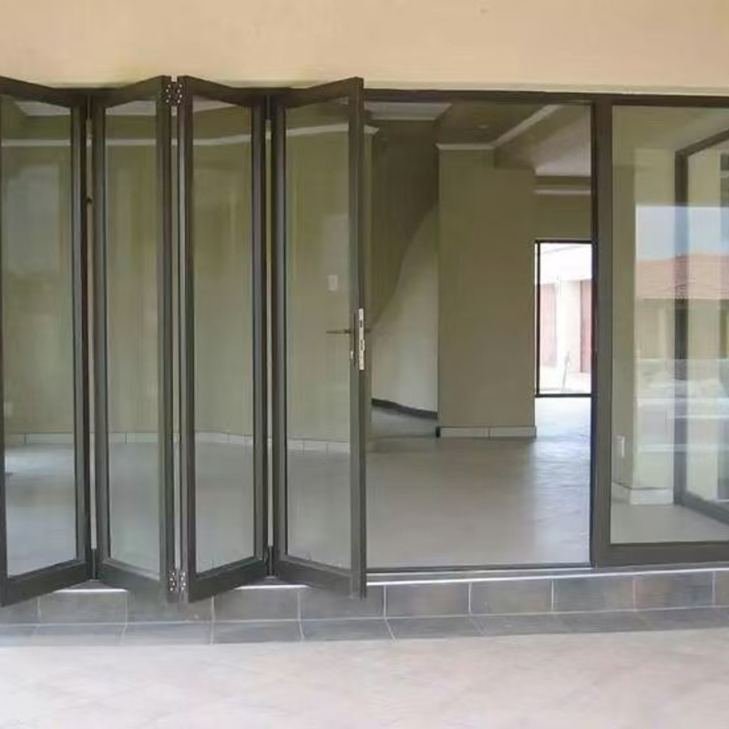 High Quality Living Room Partitions Frameless Folding Door Interior Slim Frame Soundproof Panoramic Aluminium Folding Door