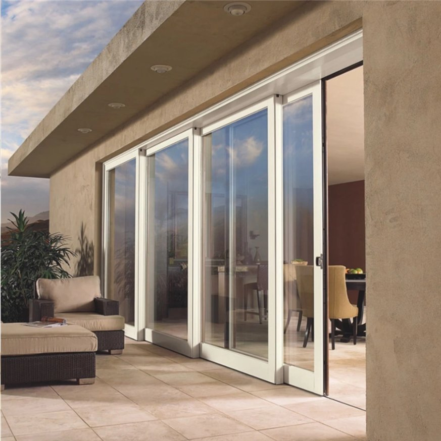 Exterior Aluminum Balcony Luxury Aluminium Multi Sliding Stacking Patio Door System/Waterproof- Windproof and Anti-Loosening Sliding Door
