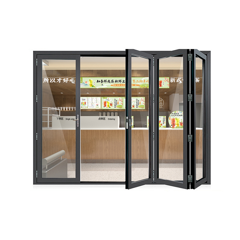 2025 Fashion Outdoor Aluminium Double Glazed Bi Fold Patio Door Soundproof Folding Glass Doors Courtyard Folding Door