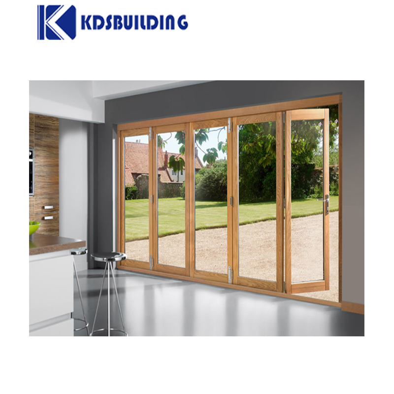 Kdsbuiling Exterior Accordion Thermal Break Sound Insulation Sliding Retractable Fly Screens Bi Folding Doors