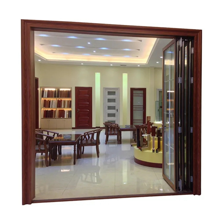 Aluminum Exterior Interior Patio Folding Door Front Doors for Houses Modern Glass Bi Folding Door