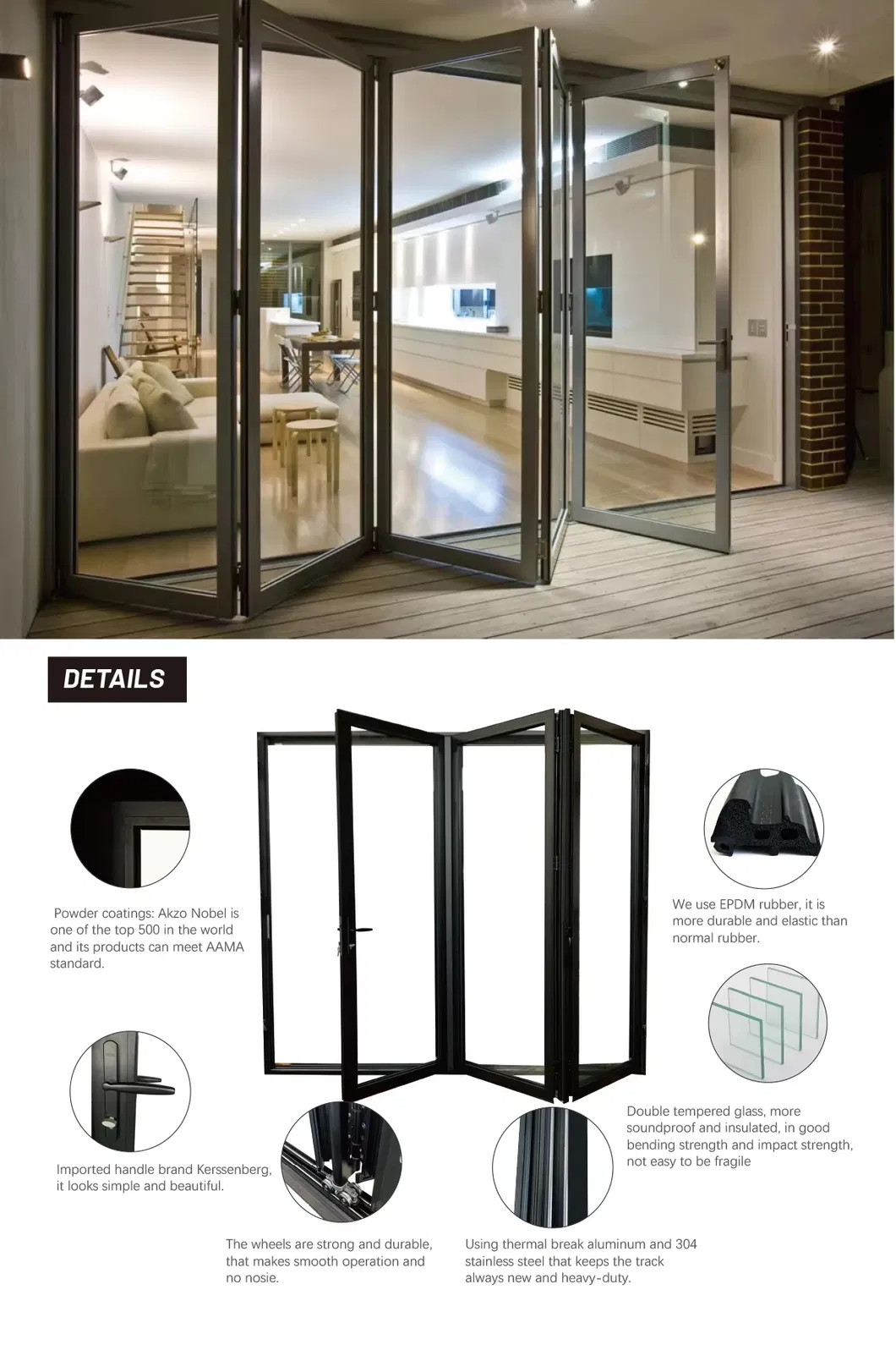 Aluminum Glass Bi-Folding Door 1