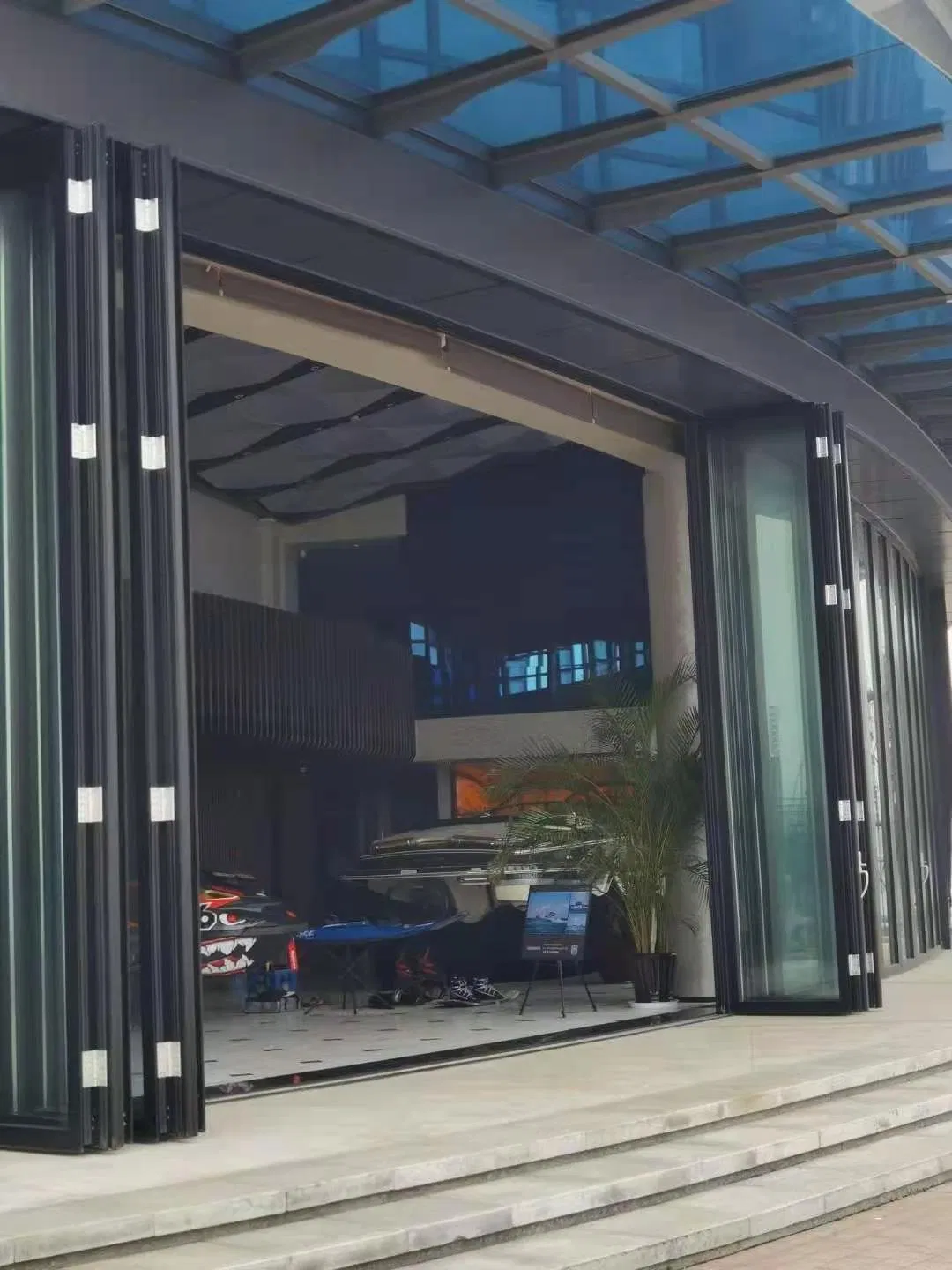 Factory Customization Exterior Bi Folding Door Patio Aluminum Folding Glass Door