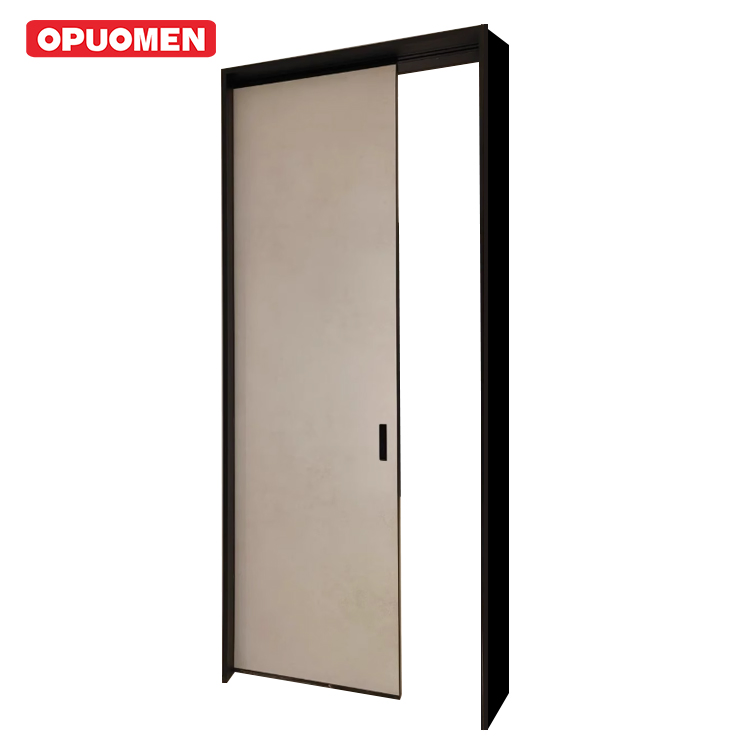 Interior Sliding Wooden Pocket Door Slim Frame Frameless Pocket Telescope Sliding Door